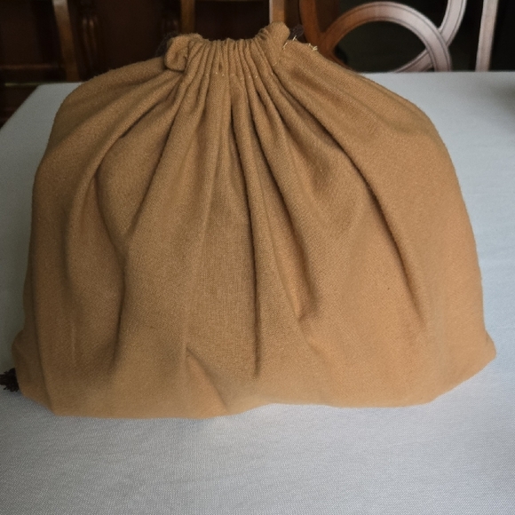 New Brown & Tan Top Handle Bag with Gold Accents - Picture 13 of 13